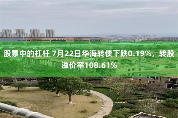 股票中的杠杆 7月22日华海转债下跌0.19%，转股溢价率108.61%