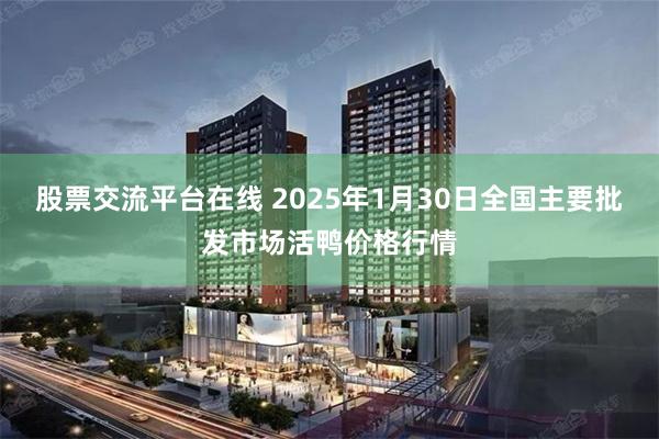 股票交流平台在线 2025年1月30日全国主要批发市场活鸭价格行情